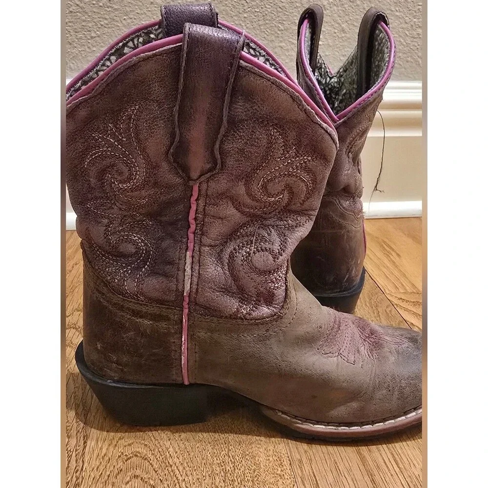 Dan Post Girls Majesty Cowboy Boot Square Toe Sz 11D